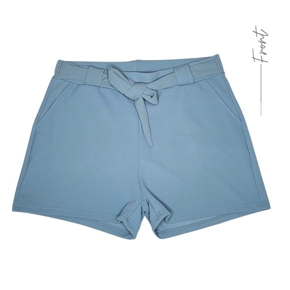 BLUE STRIPE TIE SHORTS FOR WOMEN - Picture 1 of 2